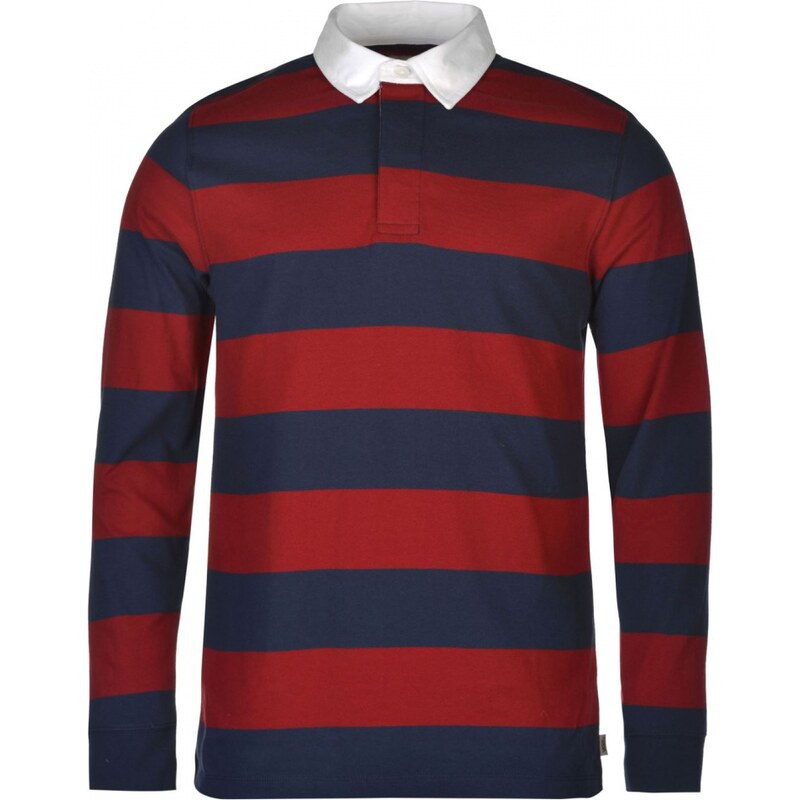 Vans Blocked Out Long Sleeve Polo Shirt, red/blue