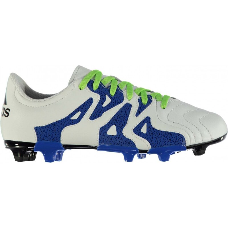Adidas X 15.3 Leather FG Childrens Football Boots, white/semi sol
