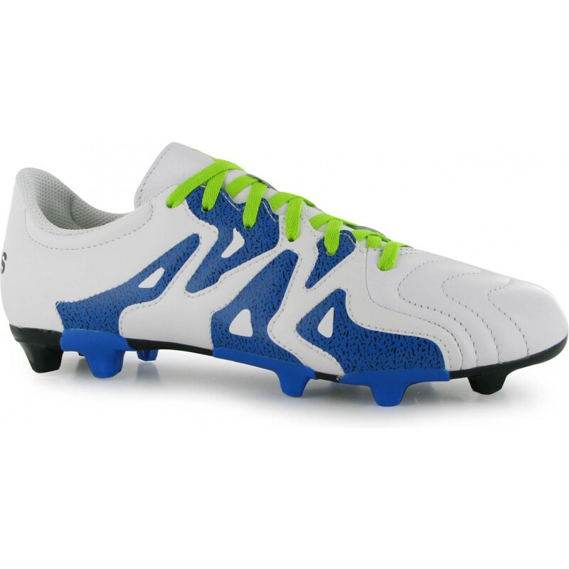 Adidas X 15.3 Leather FG Junior Football Boots, white/semi sol