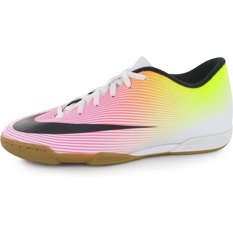 Nike Mercurial Vortex Junior Indoor Court Trainers, white/black/vlt