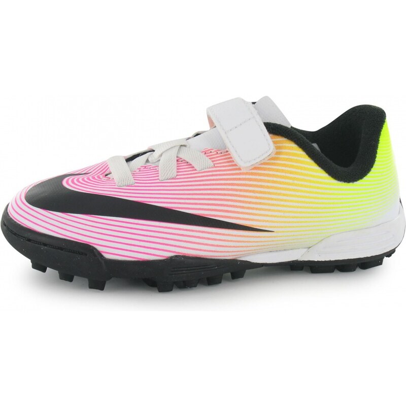 Nike Mercurial Vortex Childrens TF Football Trainers, white/volt/blk