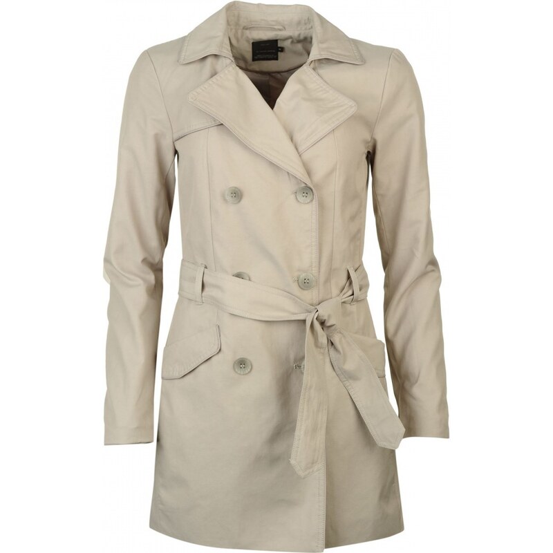 Only Molly Long Double Breasted Trench Coat, ash