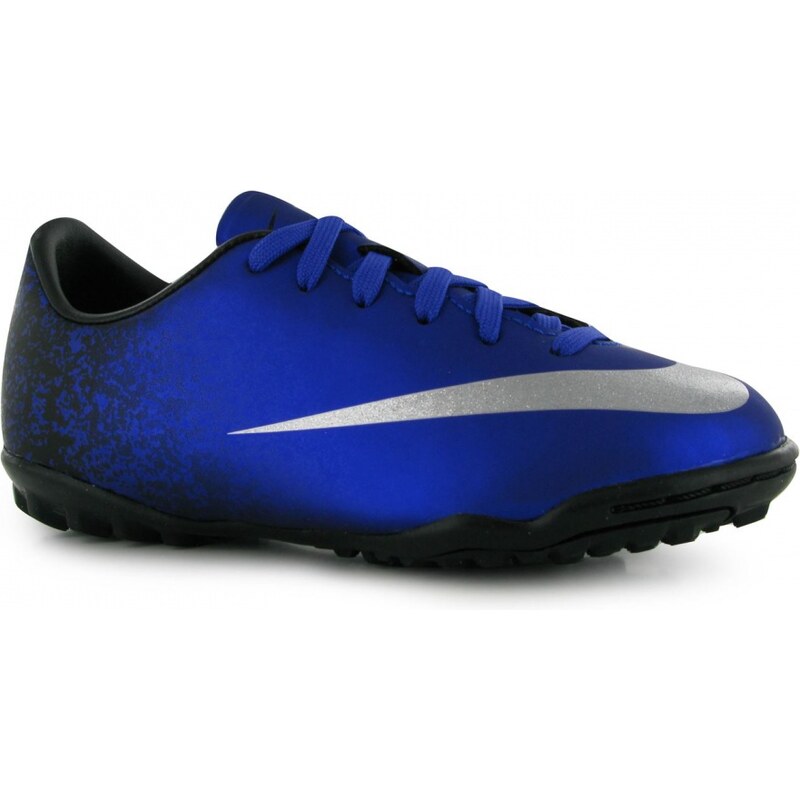 Nike Mercurial Victory Childrens Astro Turf Trainers, royal/silver