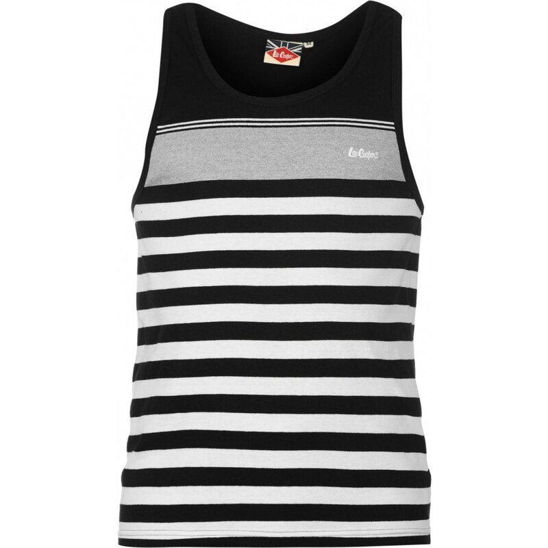 Lee Cooper Yarn Dye Stripe Vest Mens, black/wht/grey