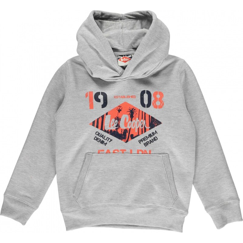 Lee Cooper Cooper East London Hoody Junior Boys, grey marl