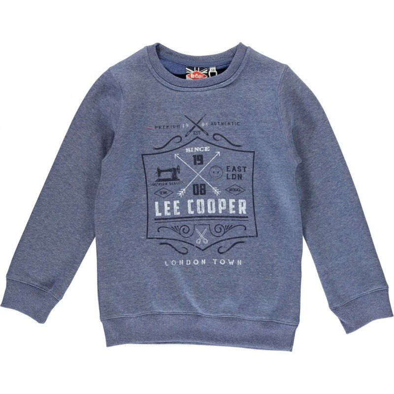 Lee Cooper London Crew Sweatshirt Junior Boys, denim marl