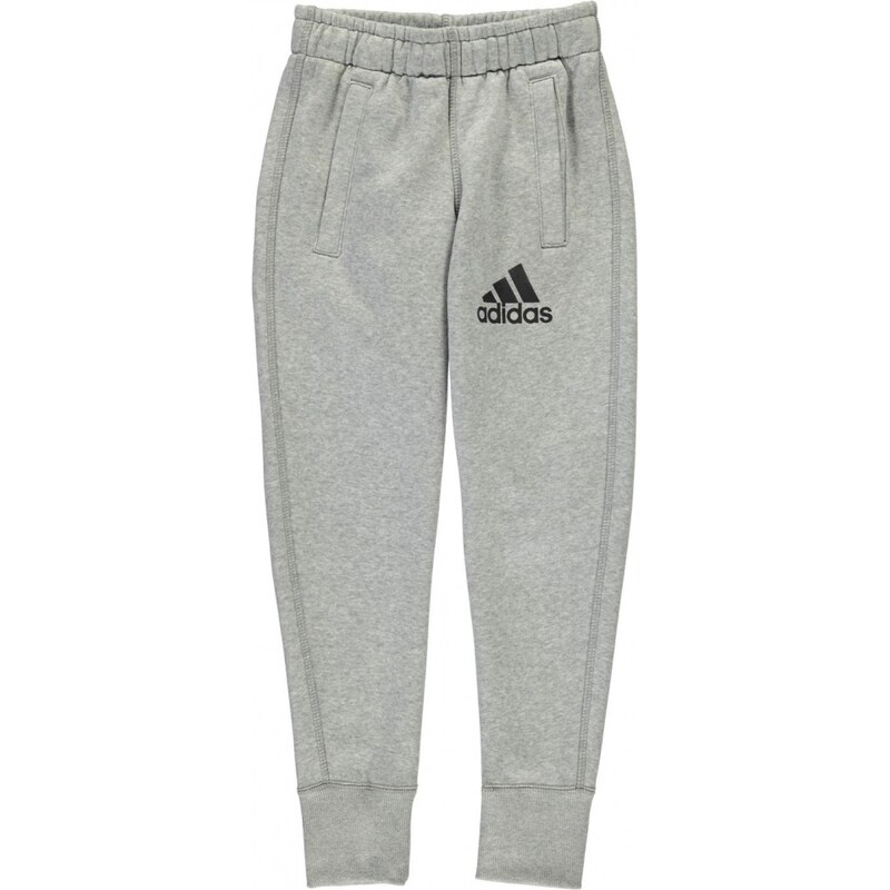 Adidas Tapered Logo Fleece Pants Junior Boys, grey/dkgrey