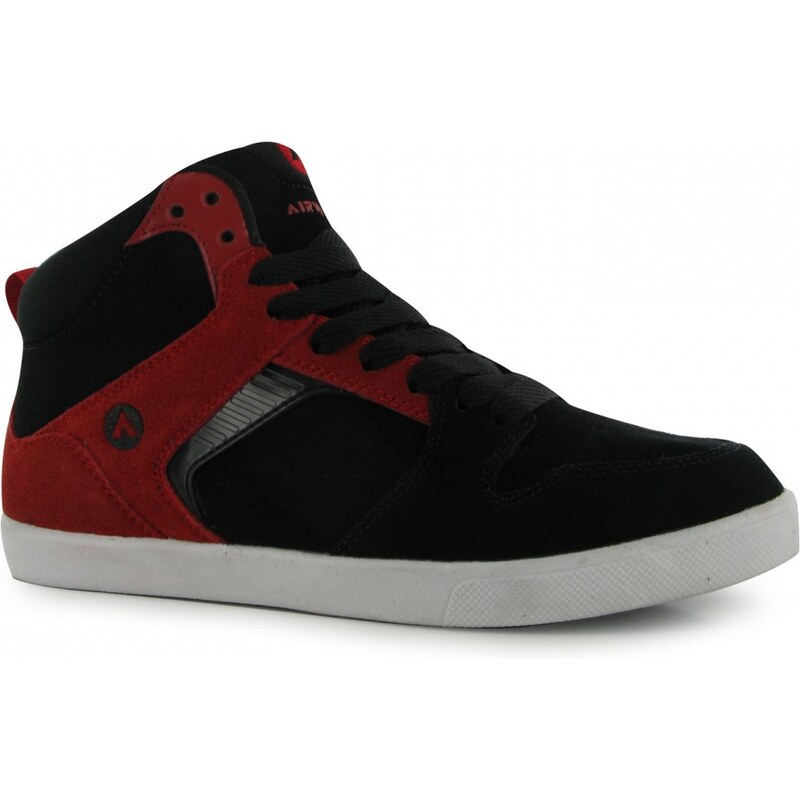 Airwalk Dixon Mid Top Skate Shoes Junior Boys, black/red