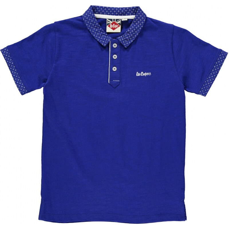 Lee Cooper Trim Slub Polo Shirt Junior Boys, royal blue