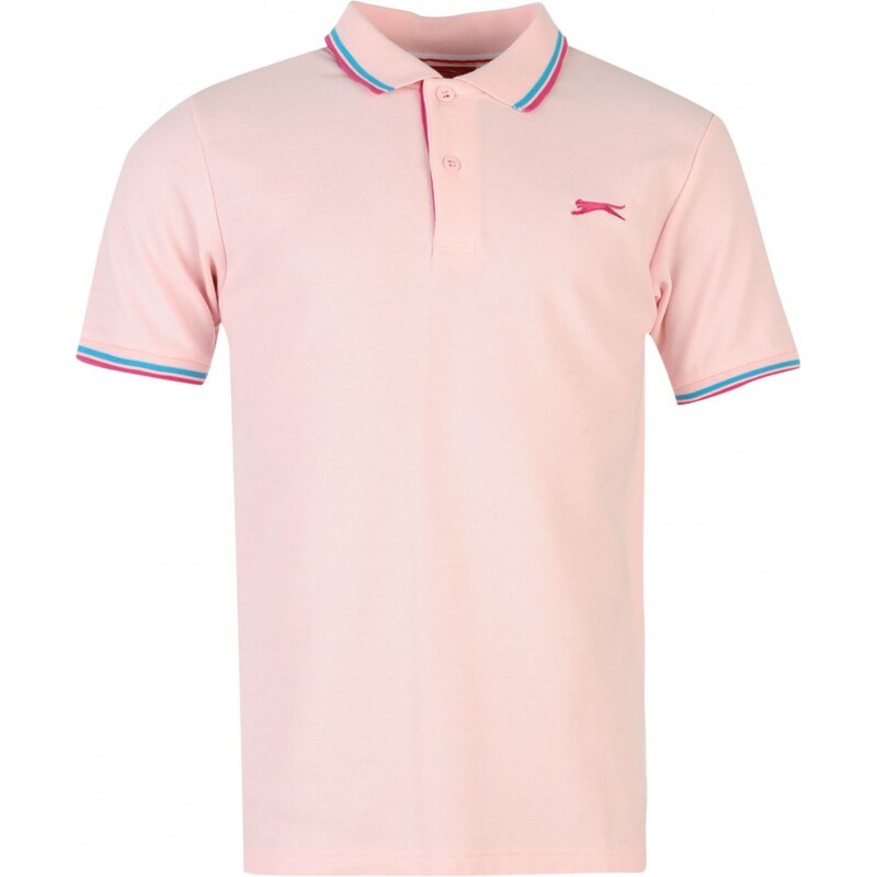 Slazenger Tipped Polo Shirt Mens, pink