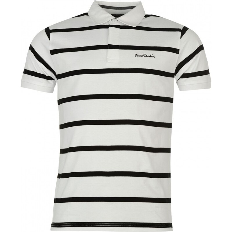 Pierre Cardin Short Sleeve Rugby T Shirt Mens, white/black