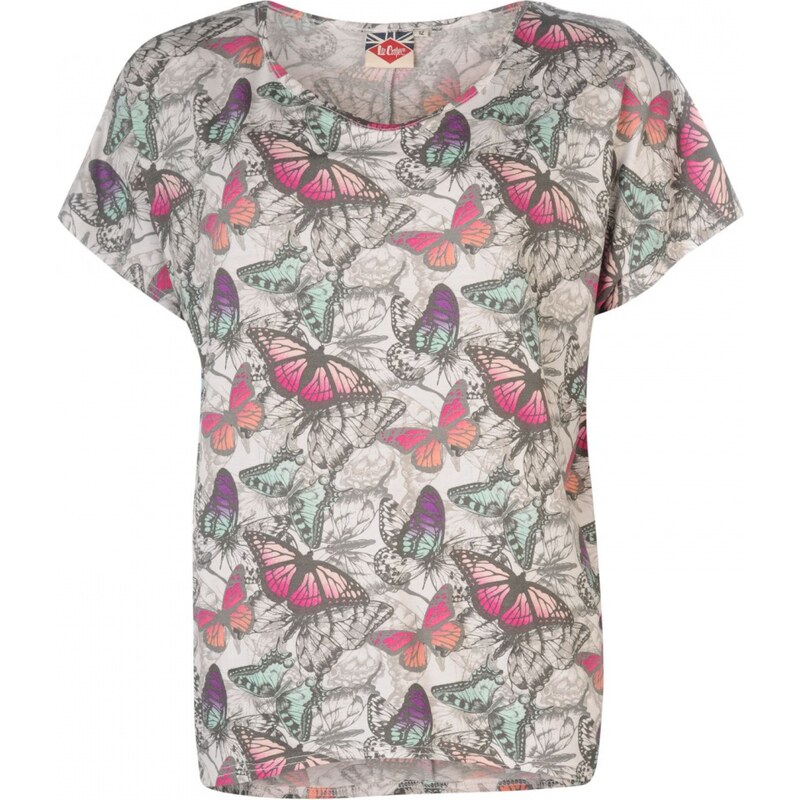Lee Cooper All Over Print Oversized T Shirt Ladies, aop butterfly