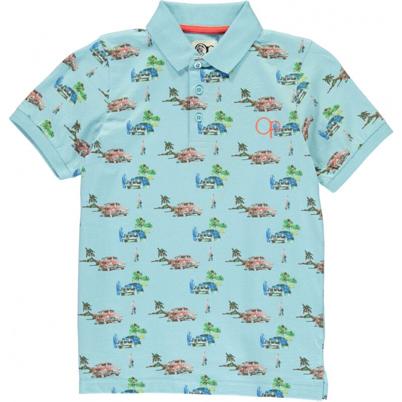 Ocean Pacific All Over Print Polo Shirt Junior Boys, sky/surf van
