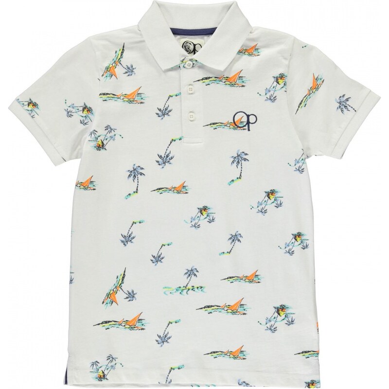 Ocean Pacific All Over Print Polo Shirt Junior Boys, wht/beach hut