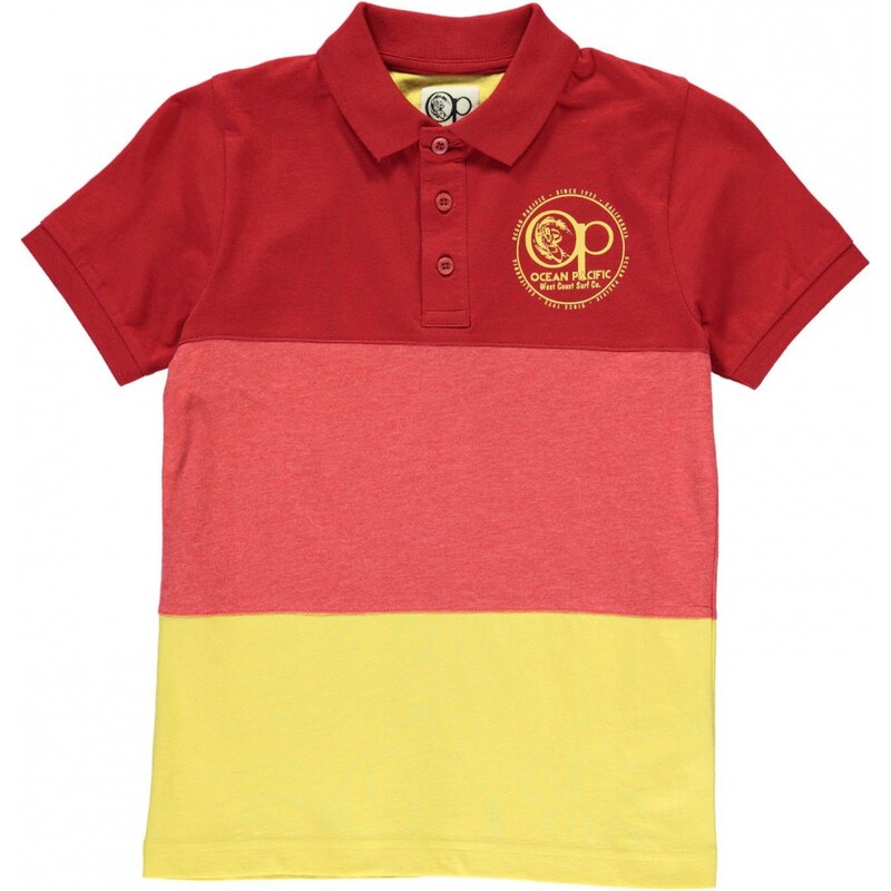 Ocean Pacific Panel Polo Shirt Junior Boys, red/yellow