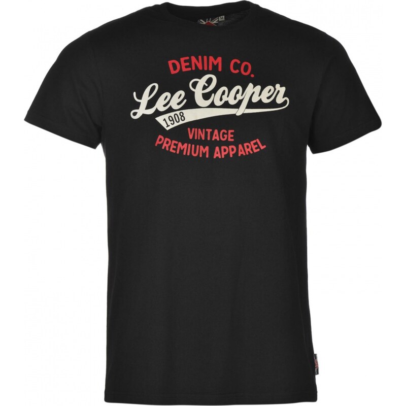 Lee Cooper Cooper Vintage T Shirt Mens, black