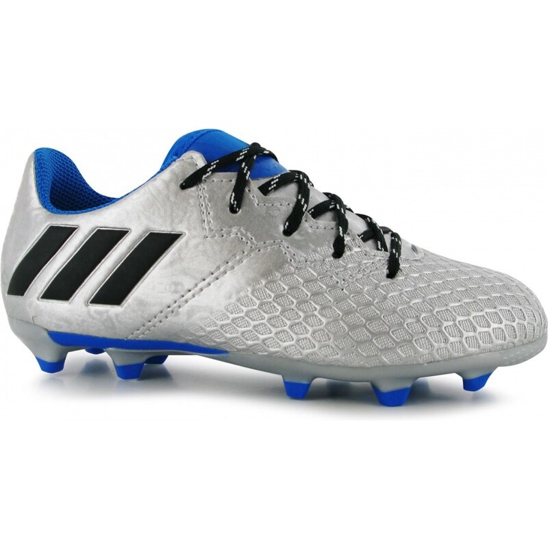 Adidas Messi 16.3 FG Football Boots Childrens, silver/blk/blue