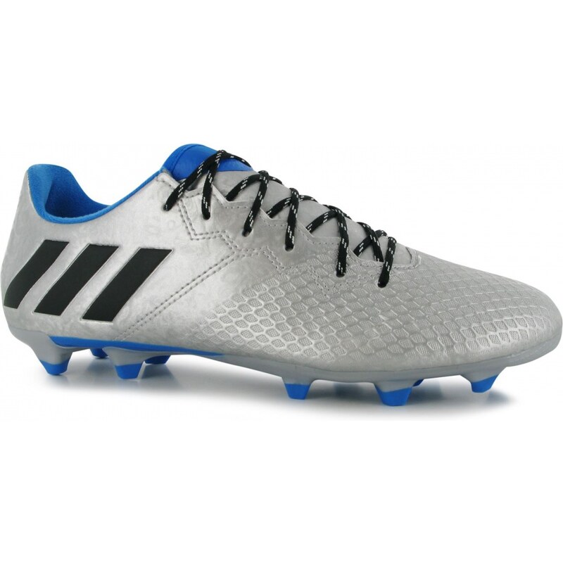 Adidas Messi 16.3 FG Football Boots Mens, silver/blk/blue
