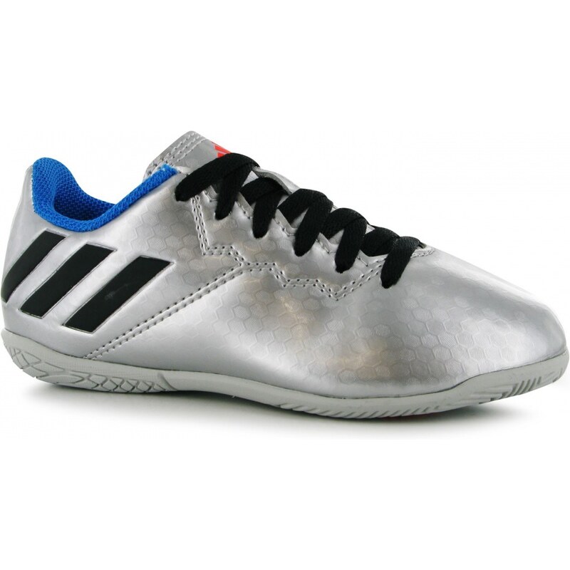 Adidas Messi 16.4 Indoor Court Trainers Childrens, silver/blk/blue