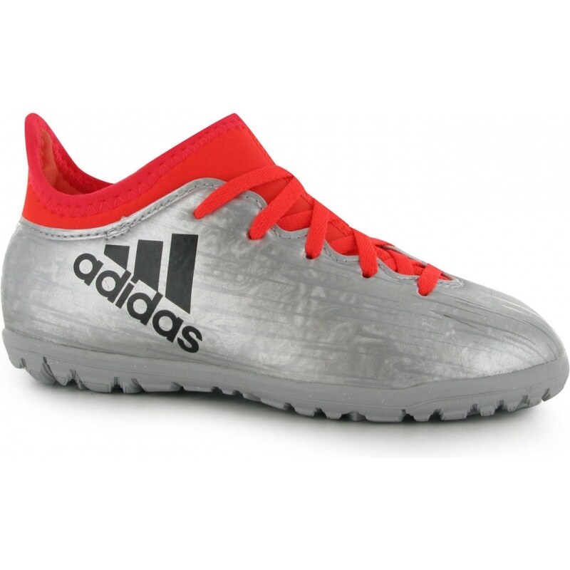 Adidas X 16.3 Astro Turf Trainers Childrens, silver/solarred