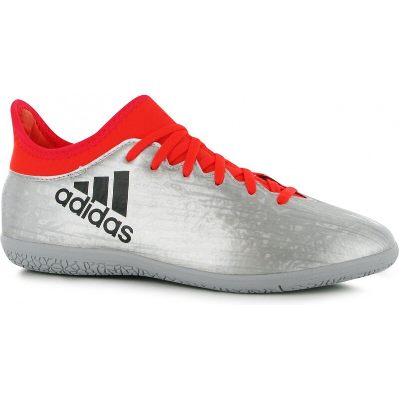 Adidas X 16.3 Indoor Court Trainers Junior, silver/solarred