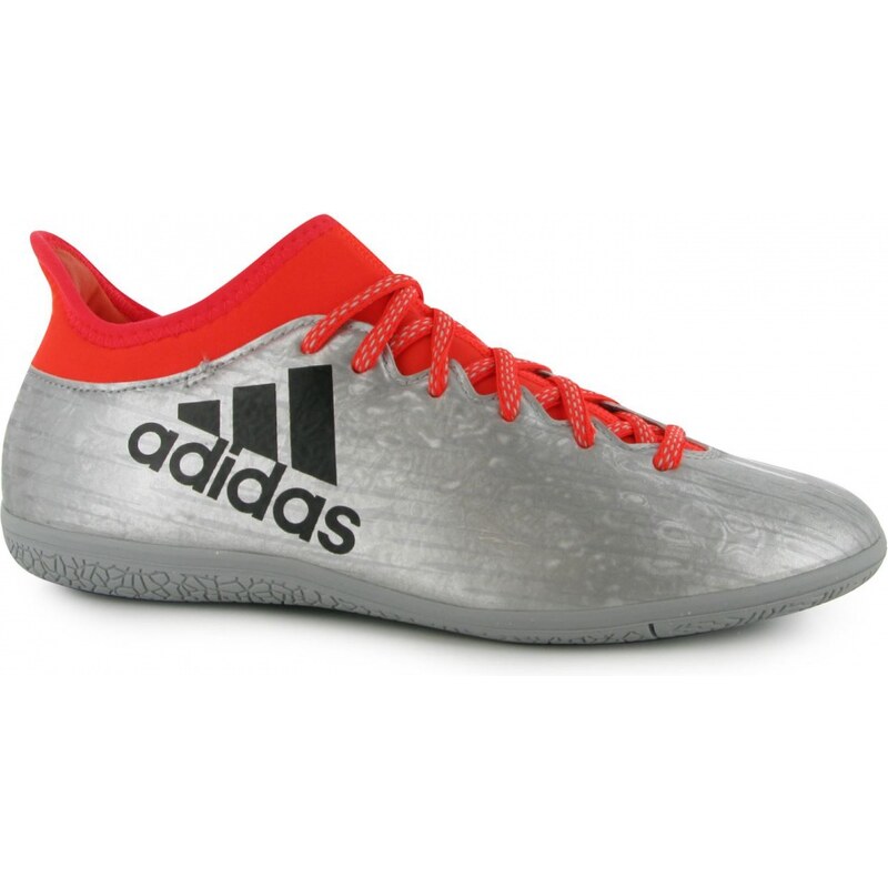 Adidas X 16.3 Indoor Court Trainers Mens, silver/solarred
