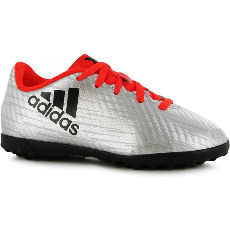 Adidas X 16.4 Astro Turf Trainers Childrens, silver/solarred