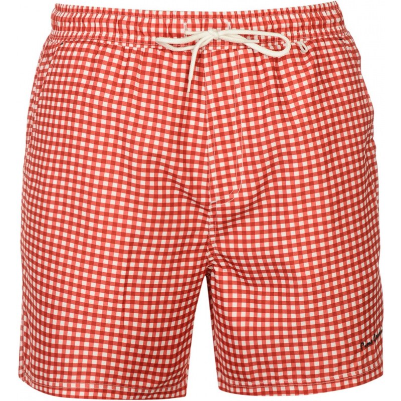 Pierre Cardin Check Shorts Mens, red/white