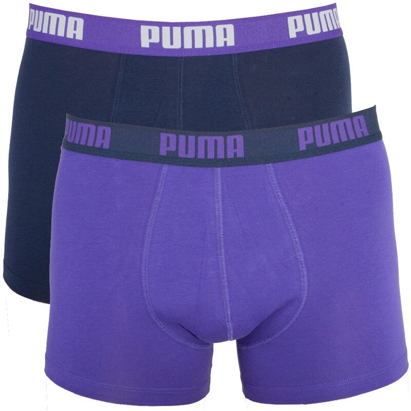 2PACK Pánské Boxerky Puma Purple Peacoat Long