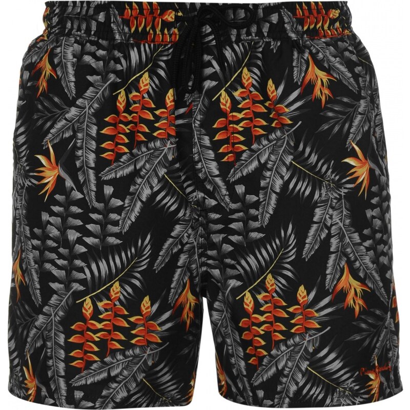 Pierre Cardin All Over Print Swim Shorts Mens, black floral