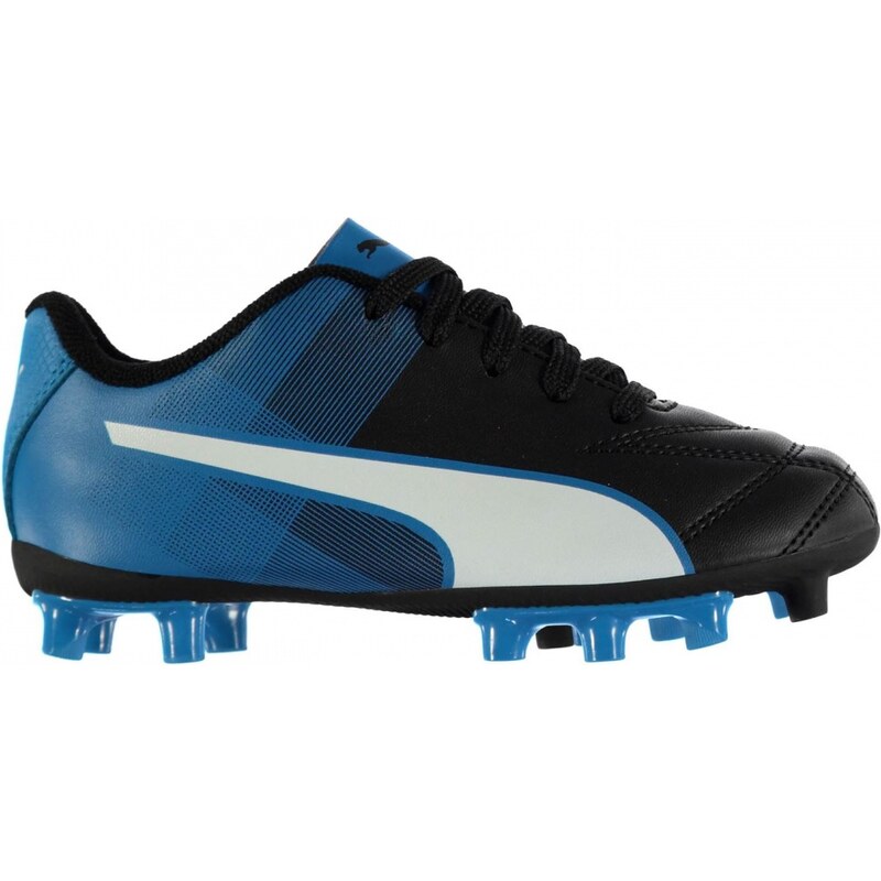 Puma Adreno FG Football Boots Childrens, black-blue