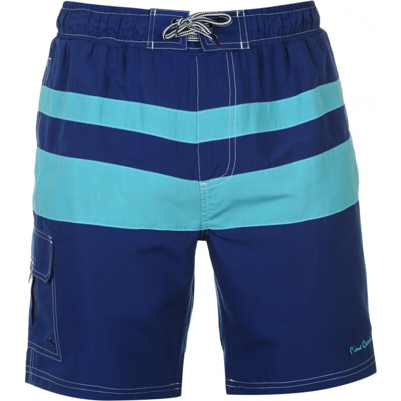 Pierre Cardin Pocket Colour and Stripe Swim Shorts Mens, cobalt/turq