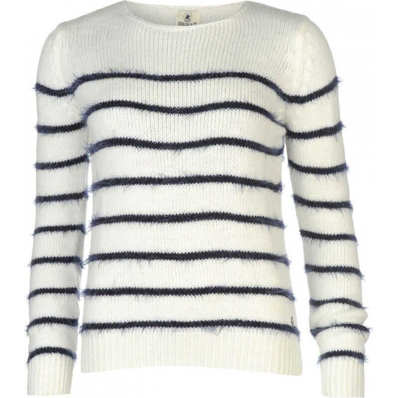 SoulCal Slouch Knitted Jumper Ladies, cream/navy