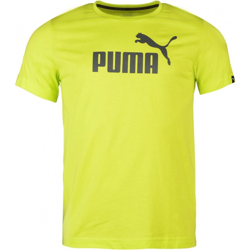 Puma No 1 Logo T Shirt Mens, lime punch