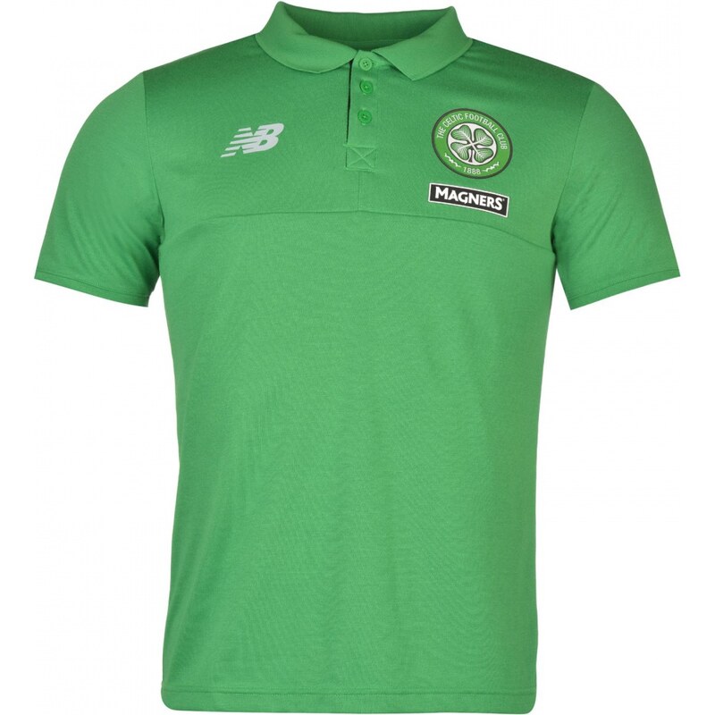 New Balance Celtic Training Polo Shirt Mens, fern green