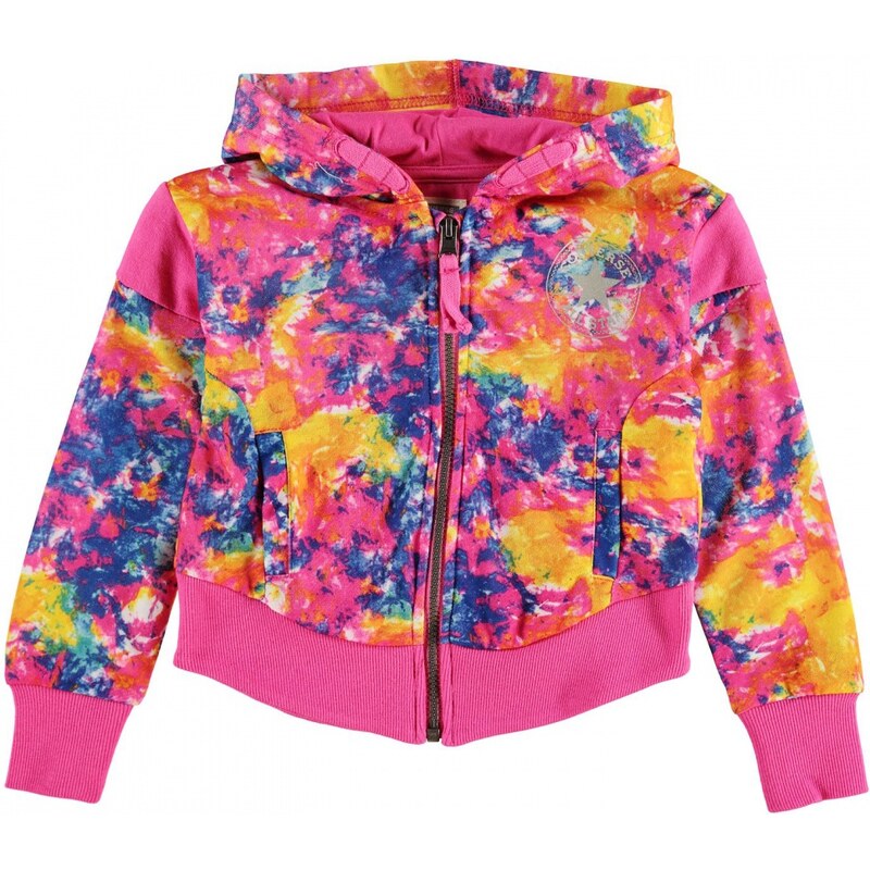 Converse AO Print Zip Hoody Junior Girls, explosion