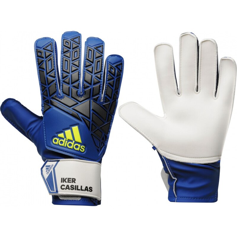 Adidas Ace Iker Casillas Goalkeeping Training Gloves Junior Boys, blue/yellow