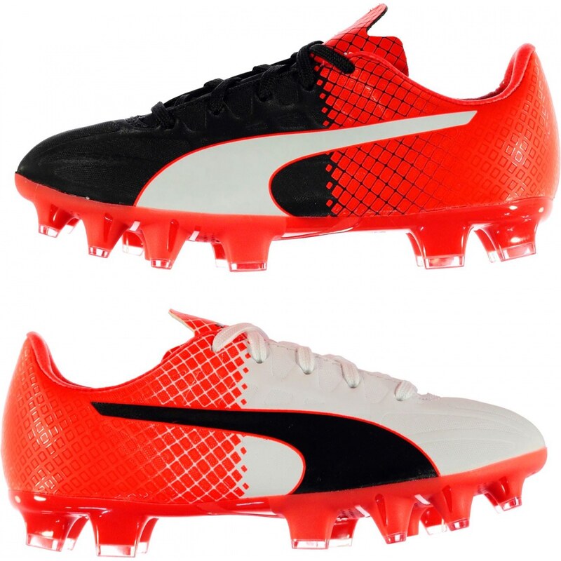 Puma evoSpeed 4 FG Football Boots Childrens, black/red blast