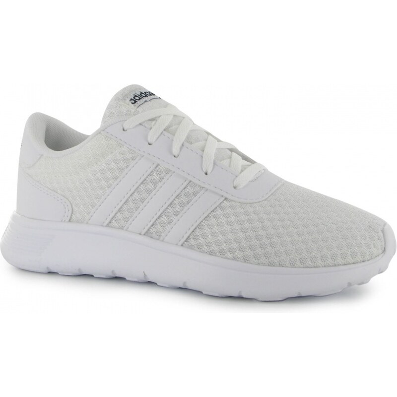 Adidas Lite Racer Childs Trainers, wht/wht/navy