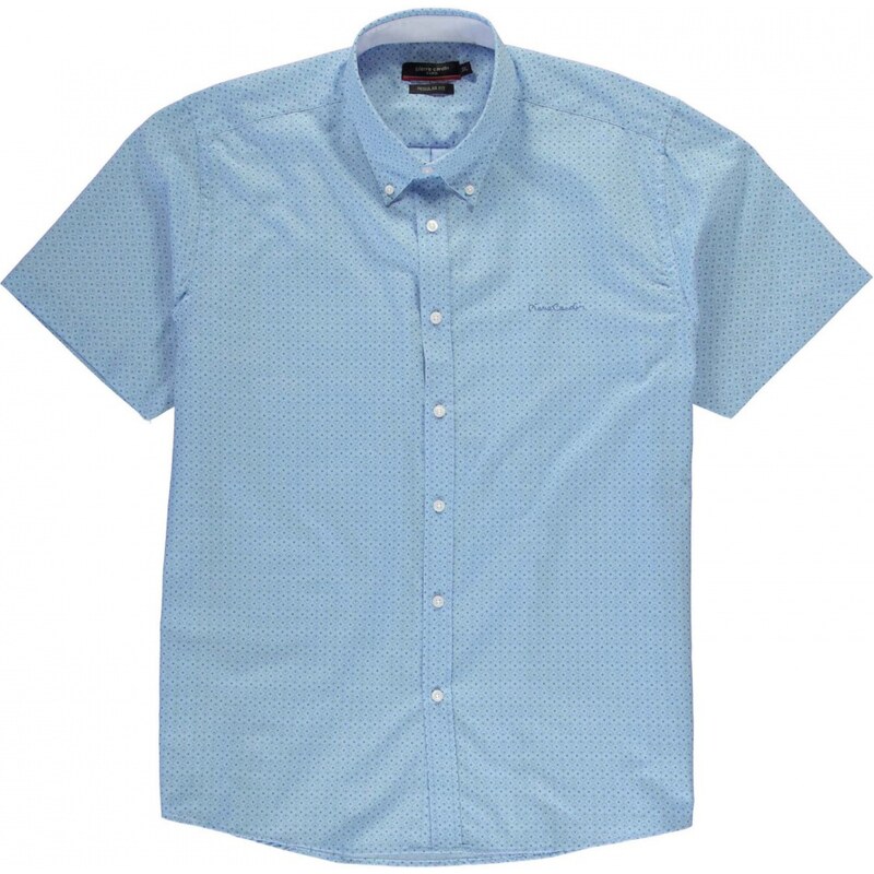 Pierre Cardin XL Short Sleeve Shirt Mens, blue geo