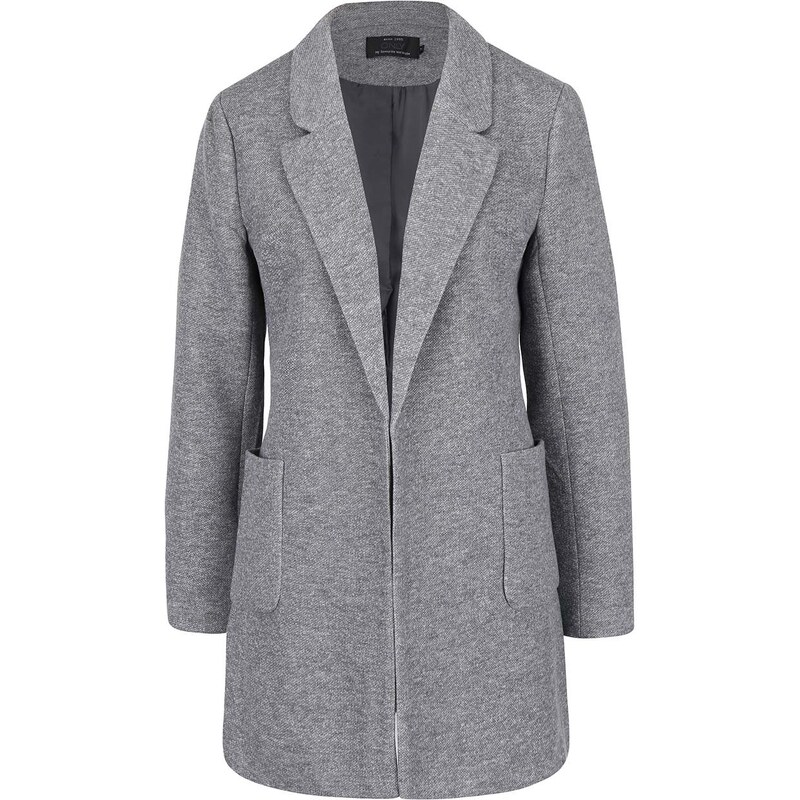 Světle šedý žíhaný lehký kabát ONLY Bager