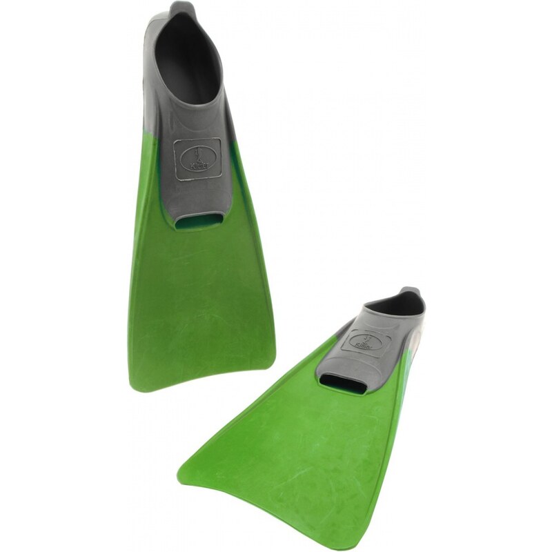 Kiefer Rubber Long Training Fins, grey/lime green