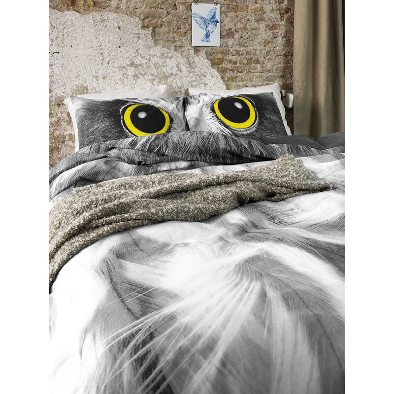 Dreamhouse Bedding Povlečení na dvoulůžko Owl Look Grey_Grijs_200 X 200/220