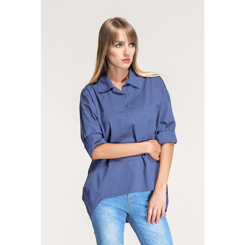 SHOPHYL Dámské košile Cotton Comfort, modrá