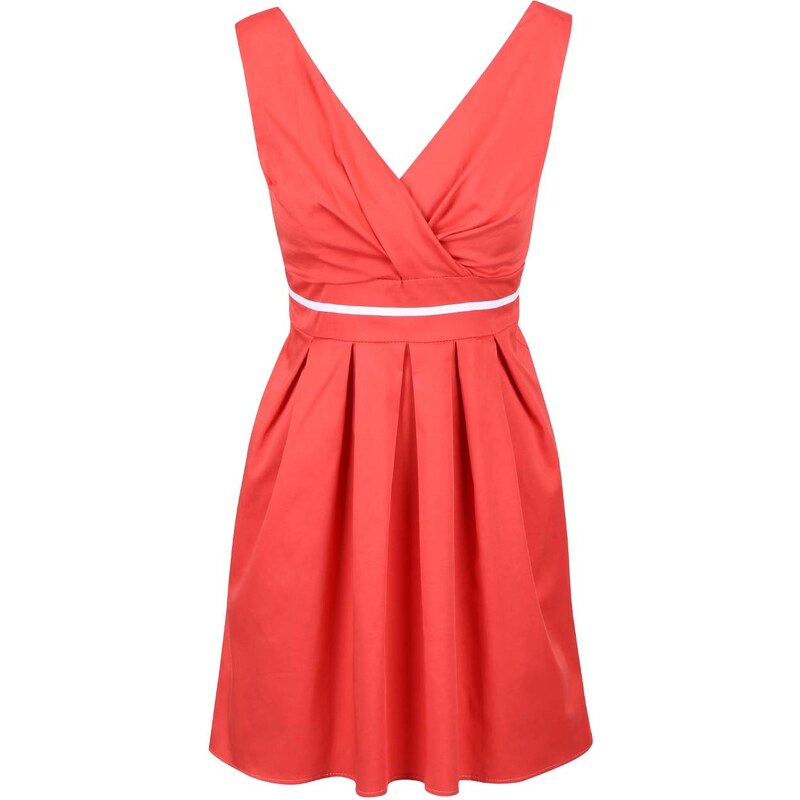 Červené šaty s bílým pruhem Apricot