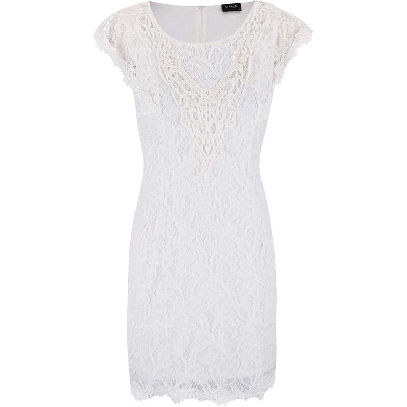 Bílé krajkované šaty VILA Mialy