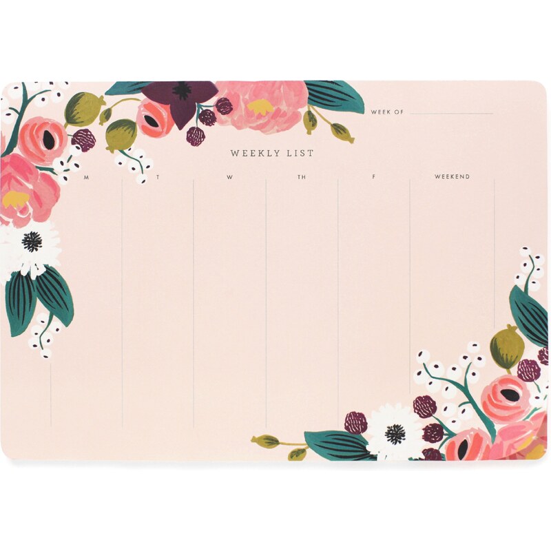 RIFLE PAPER Co. PINK FLORAL WEEKLY DESK PAD
