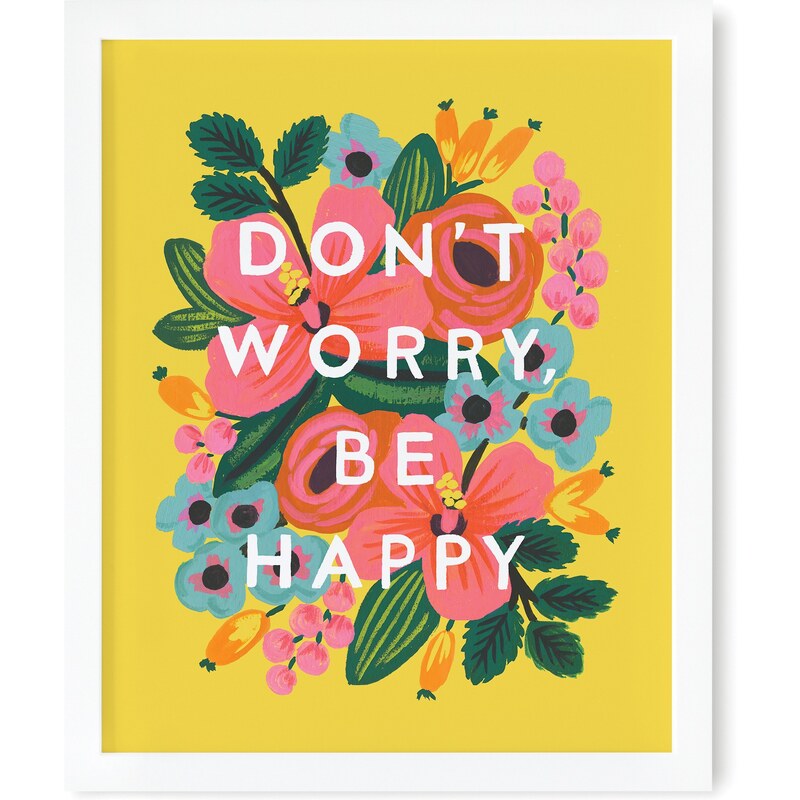 RIFLE PAPER Co. DON´T WORRY, BE HAPPY print