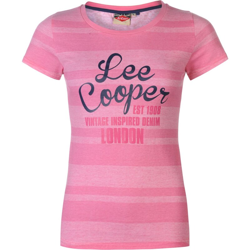 Triko Lee Cooper Tex Stripe T Shirt dámské Pink Stripe