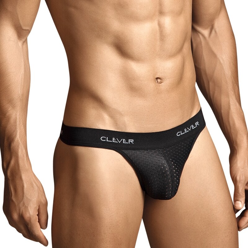 Clever Moda Cotton Mesh tanga black CM-0001